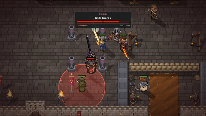 Raid Haven screenshot: A Champion winds up Crushing Leap.